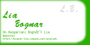 lia bognar business card